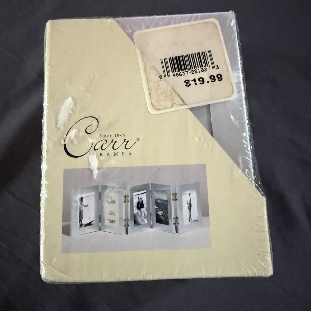 Carr Frames 5 Hinged Brushed Silver 2.5x3.5 Multi Photo Folding Frame New